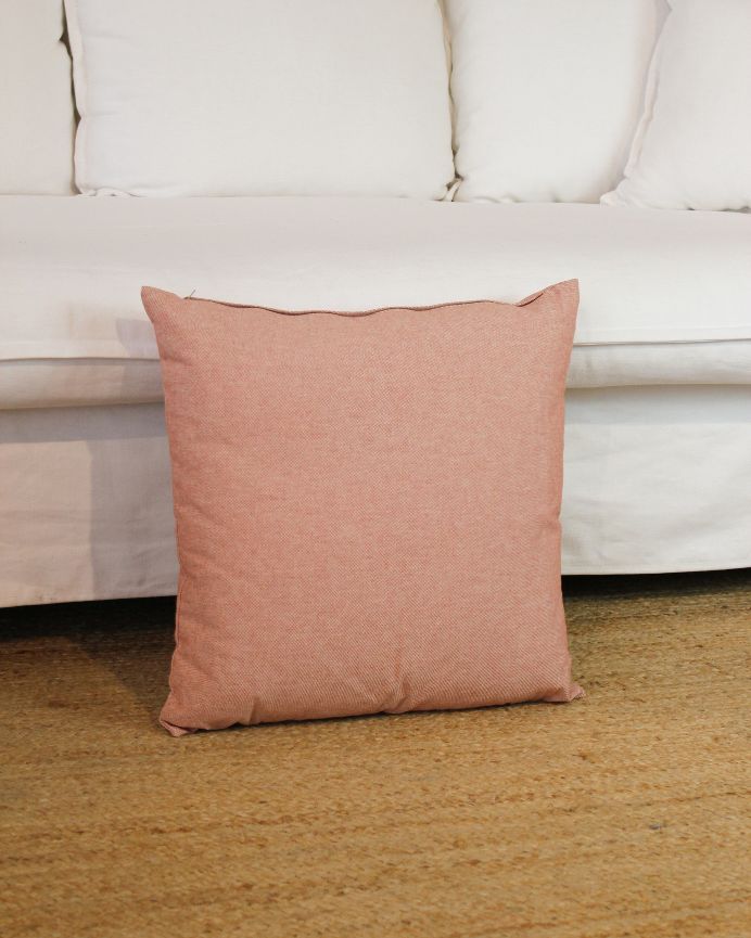 Funda de cojín lisa color rosa - rojizo 50x50cm de algodón