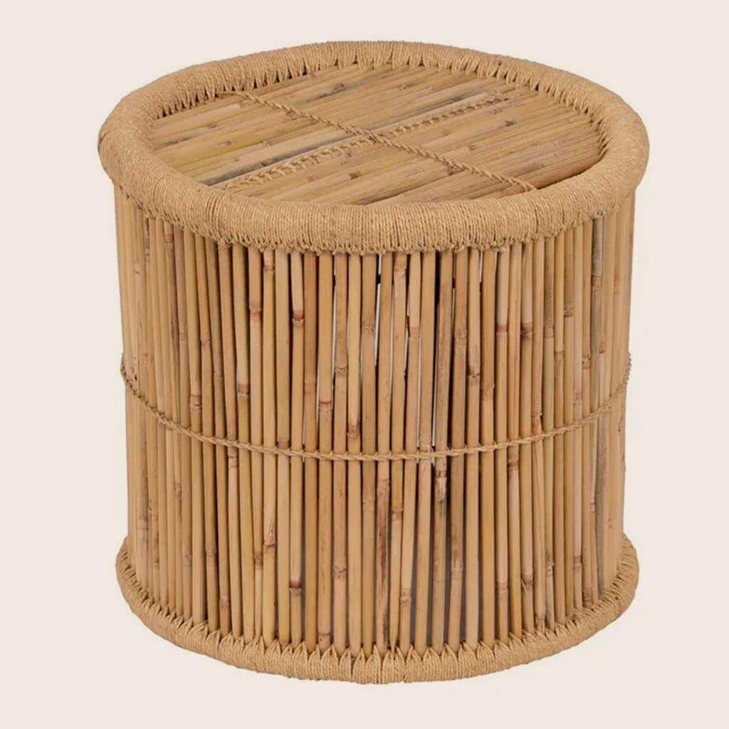 Set 2 Mesitas Auxiliares de Bambú Natural