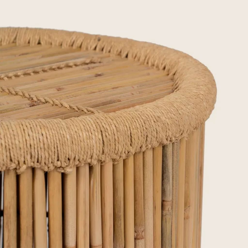 Set 2 Mesitas Auxiliares de Bambú Natural