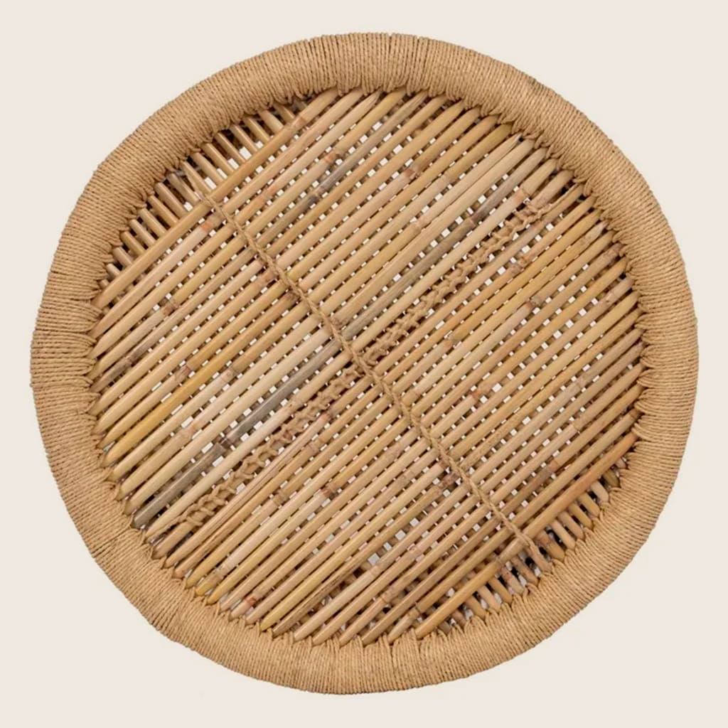 Set 2 Mesitas Auxiliares de Bambú Natural