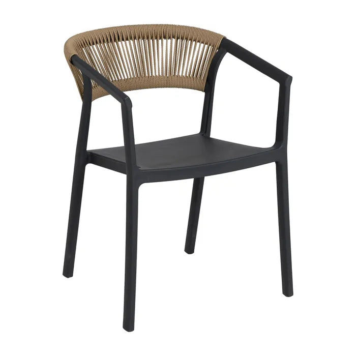 Silla de Jardín apilable en color Negro, Pack de 2u