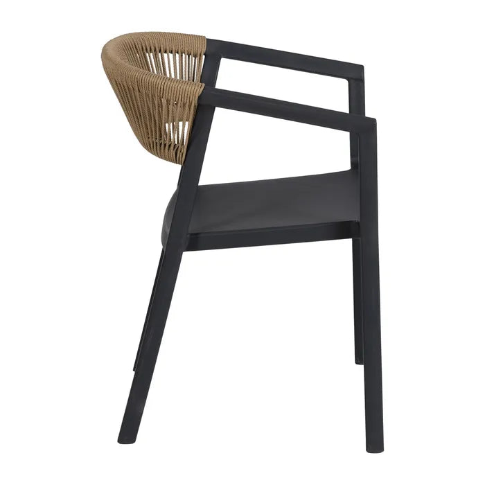 Silla de Jardín apilable en color Negro, Pack de 2u