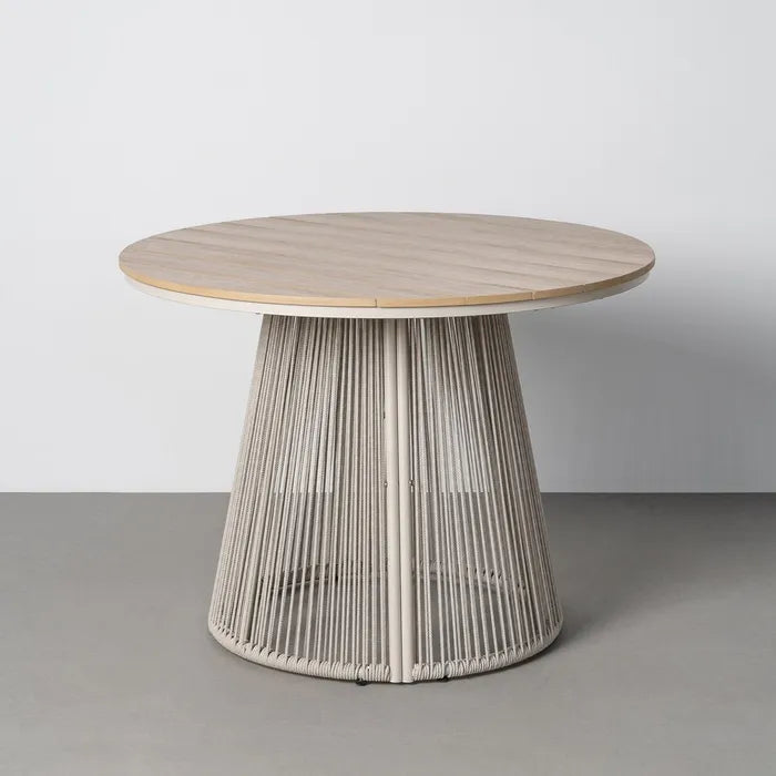 Mesa de Comedor de Exterior de Polywood y Rattán 100x100x75cm