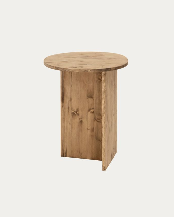 MESA AUXILIAR REDONDA DE MADERA MACIZA 50cm EN VARIOS COLORES