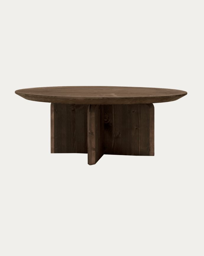 Mesa de Centro redonda de Madera Maciza con sobre Biselado 60/80cm en varios colores