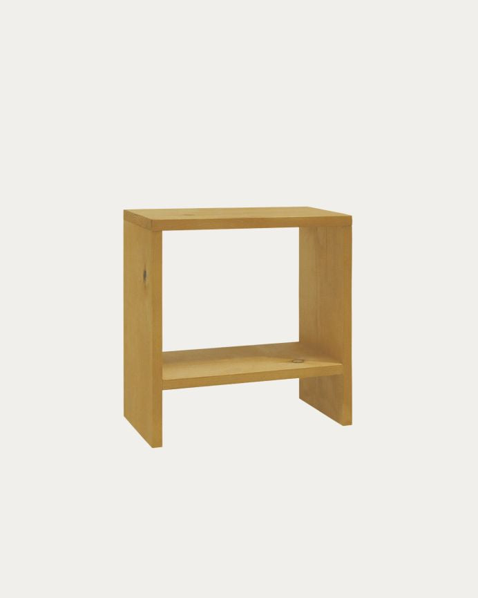 Mesita de Noche de Madera Natural Maciza Calella