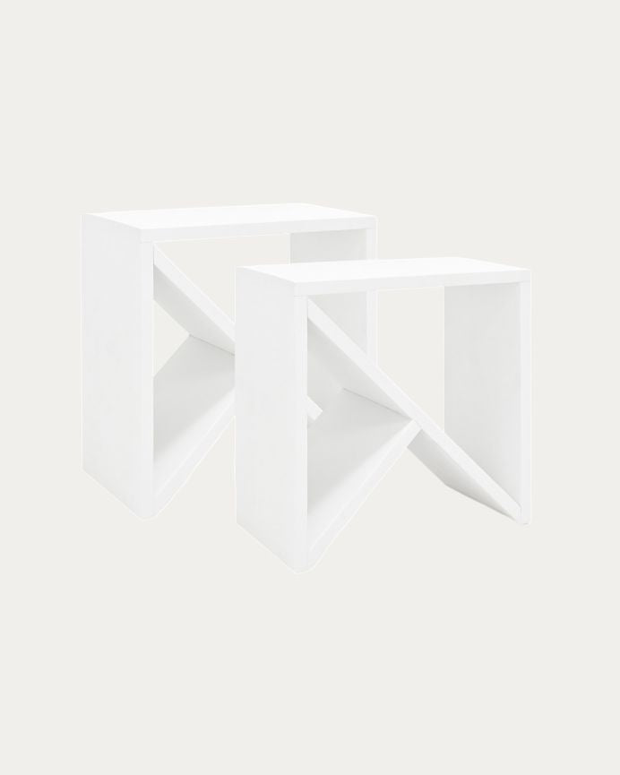 Pack de 2 Mesitas de Noche de Madera Natural Maciza Tossa en varios colores y medidas