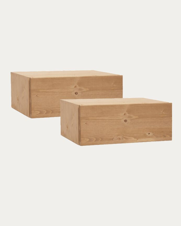 Pack de 2 Mesitas de noche de madera natural en varios colores s'Agaro