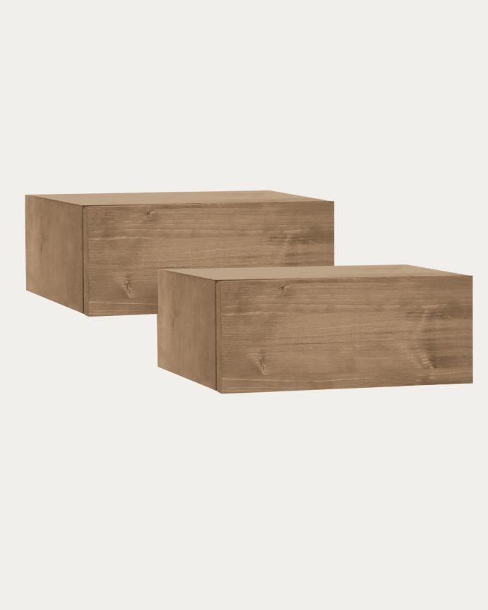 Pack de 2 Mesitas de noche de madera natural en varios colores s'Agaro