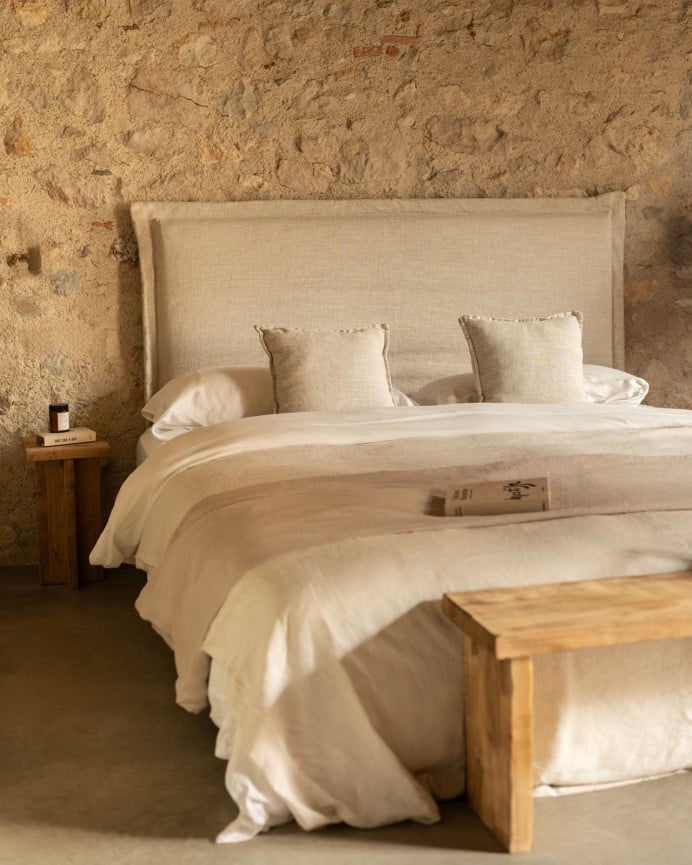 Cabecero tapizado de lino Tavertet en varios colores y medidas