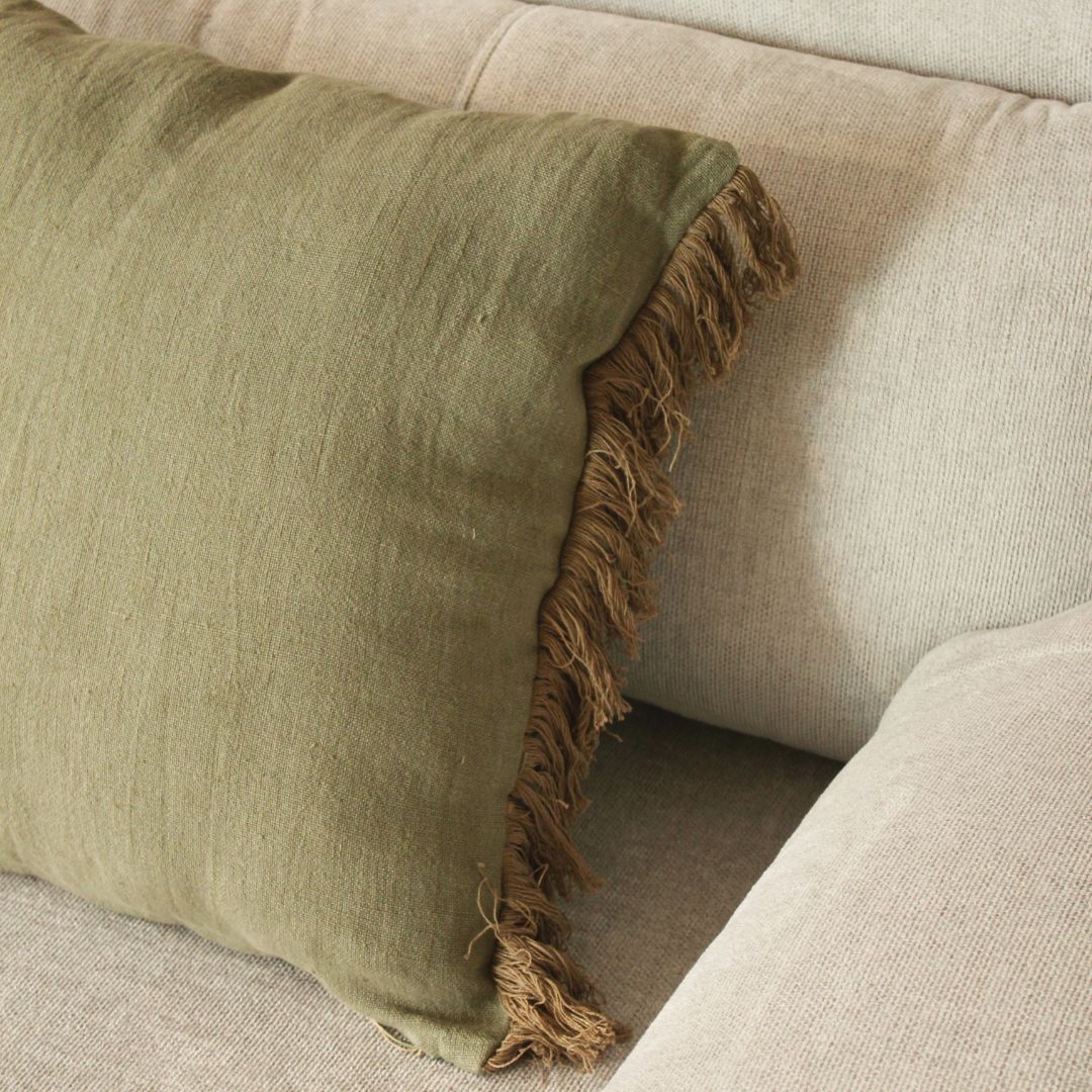 Funda Cojín Algodón Kaki 50x50cm Veleta