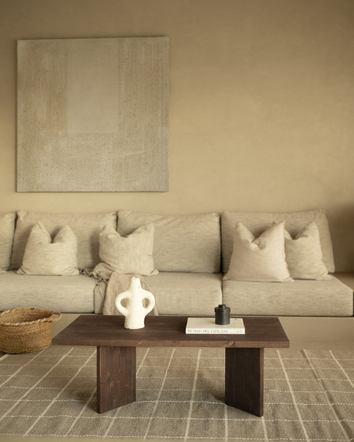 MESA DE CENTRO RECTANGULAR DE MADERA MACIZA 120X50CM EN VARIOS COLORES