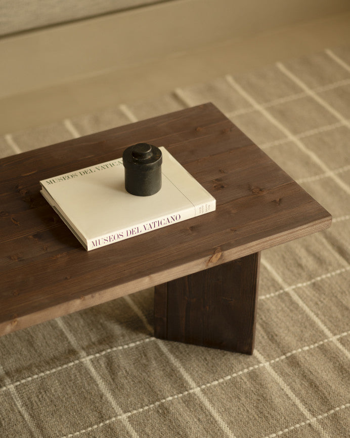 MESA DE CENTRO RECTANGULAR DE MADERA MACIZA 120X50CM EN VARIOS COLORES