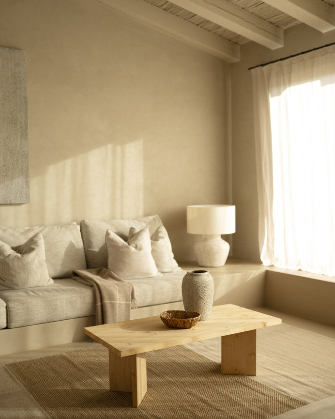 MESA DE CENTRO RECTANGULAR DE MADERA MACIZA 120X50CM EN VARIOS COLORES