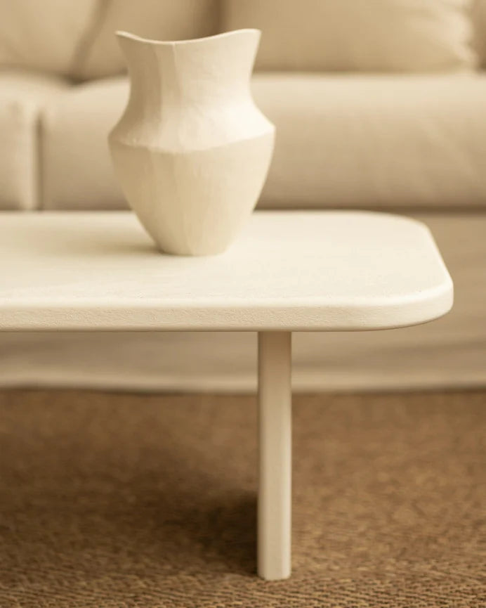 Mesa de Centro de microcemento blanco roto 95cm