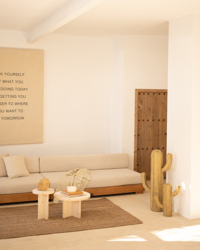 Mesa de centro redonda de madera maciza Pals en varios colores y medidas