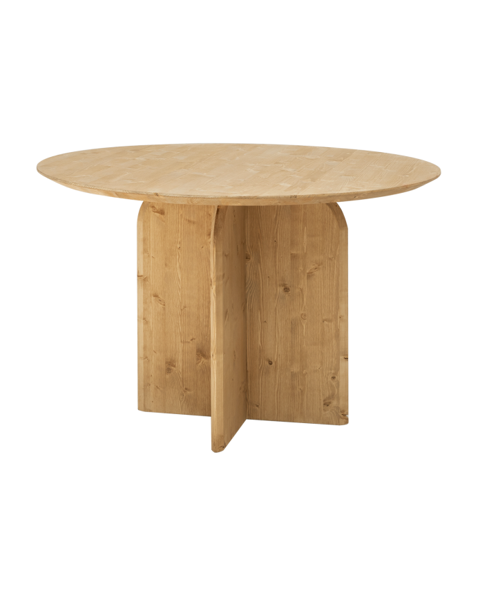 Mesa de comedor redonda de madera maciza varios colores 110cm