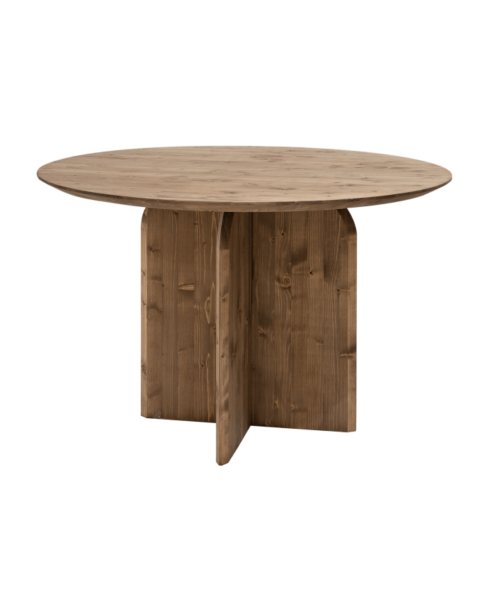 Mesa de comedor redonda de madera maciza varios colores 110cm