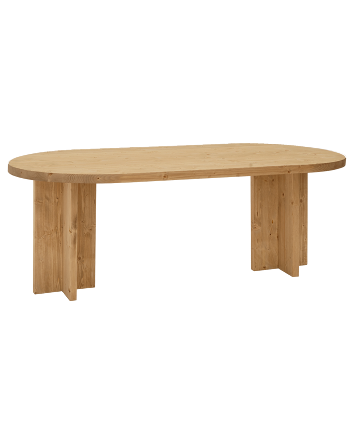 Mesa de comedor de madera maciza ovalada en varios colores i medidas
