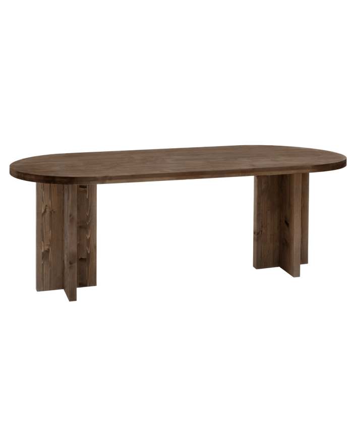Mesa de comedor de madera maciza ovalada en varios colores i medidas