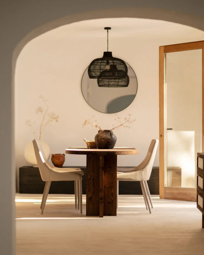 Mesa de comedor de madera maciza ovalada en varios colores i medidas