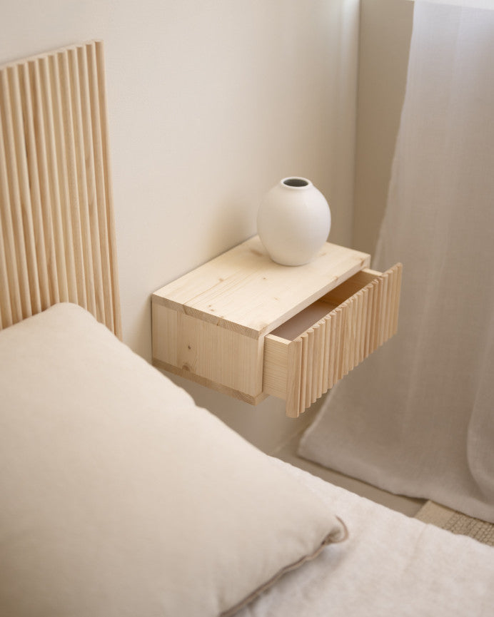 Mesita de noche Palamós de madera natural en varios colores