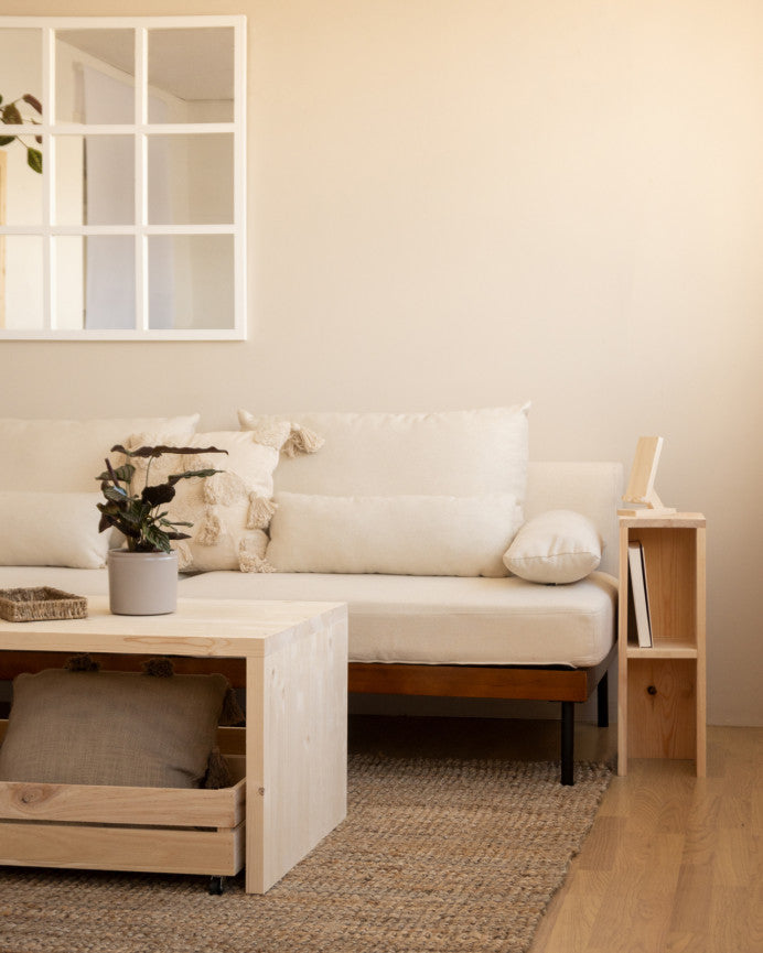 Mesita de Noche Cadaqués de Madera Natural en varios colores 60x20cm