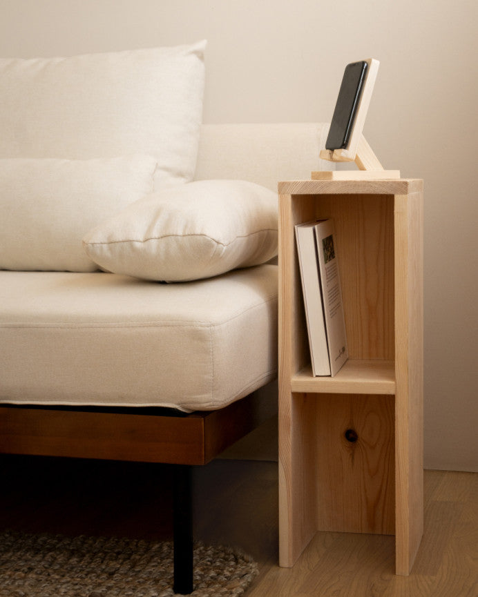 Mesita de Noche Cadaqués de Madera Natural en varios colores 60x20cm