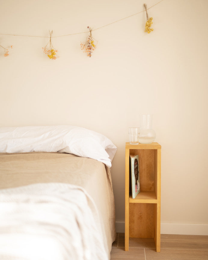 Mesita de Noche Cadaqués de Madera Natural en varios colores 60x20cm