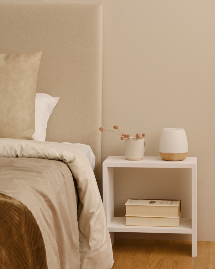 Mesita de Noche de Madera Natural Maciza Calella