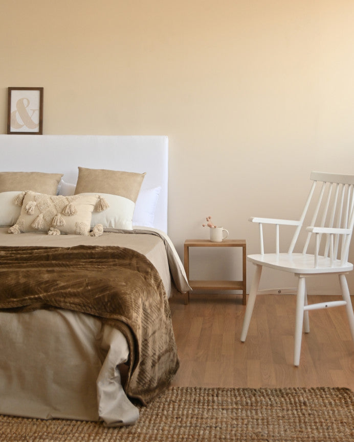 Mesita de Noche de Madera Natural Maciza Calella