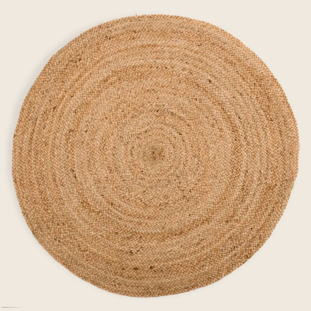 Alfombra Redonda de Yute 100% Natural , 100 cms.