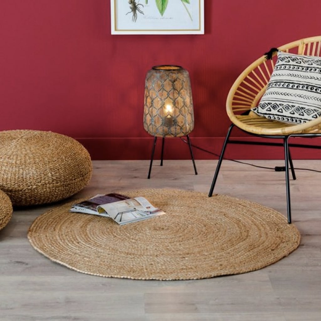 Alfombra Redonda de Yute 100% Natural , 100 cms.