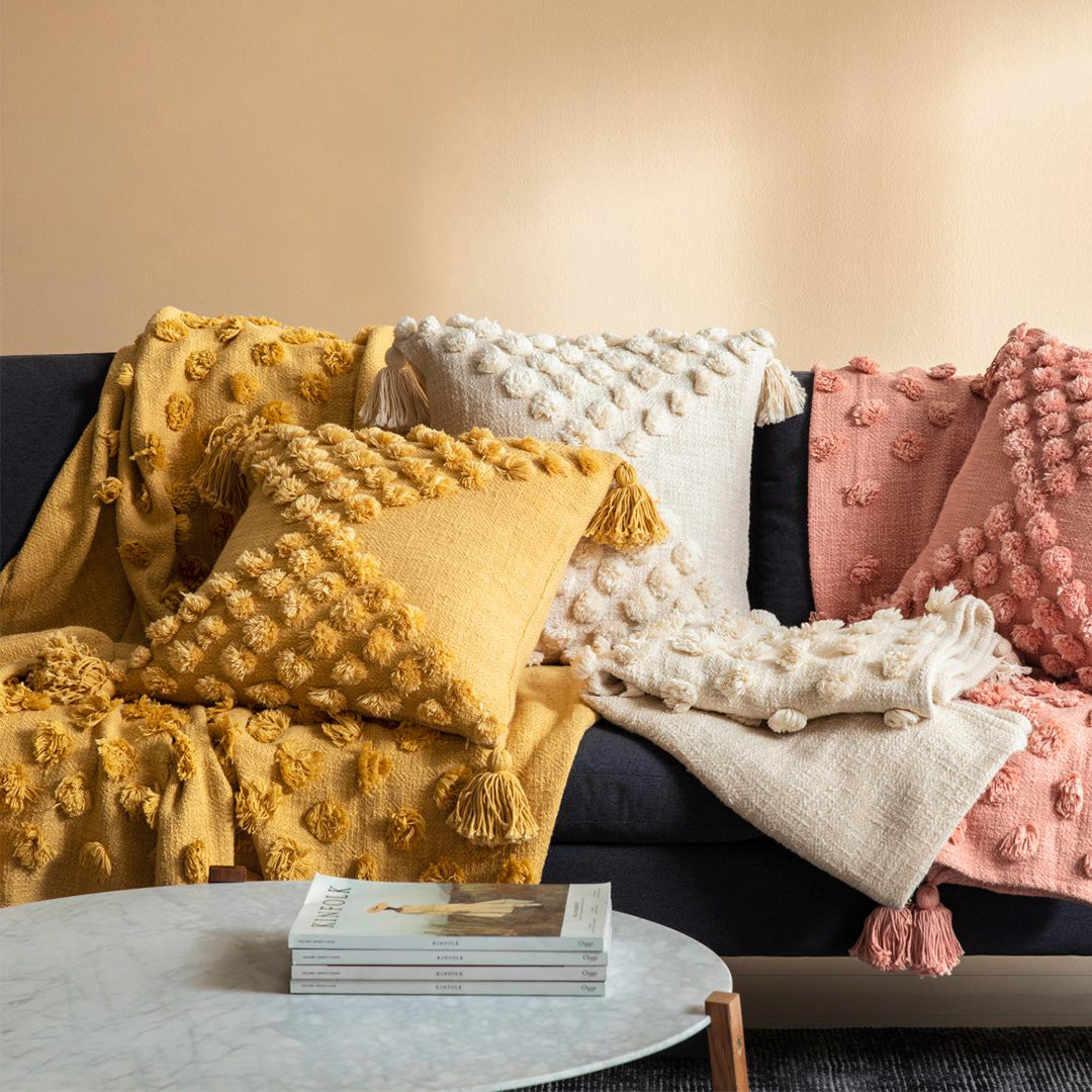 Manta Lia Throw 100% algodón natural 130x170cm