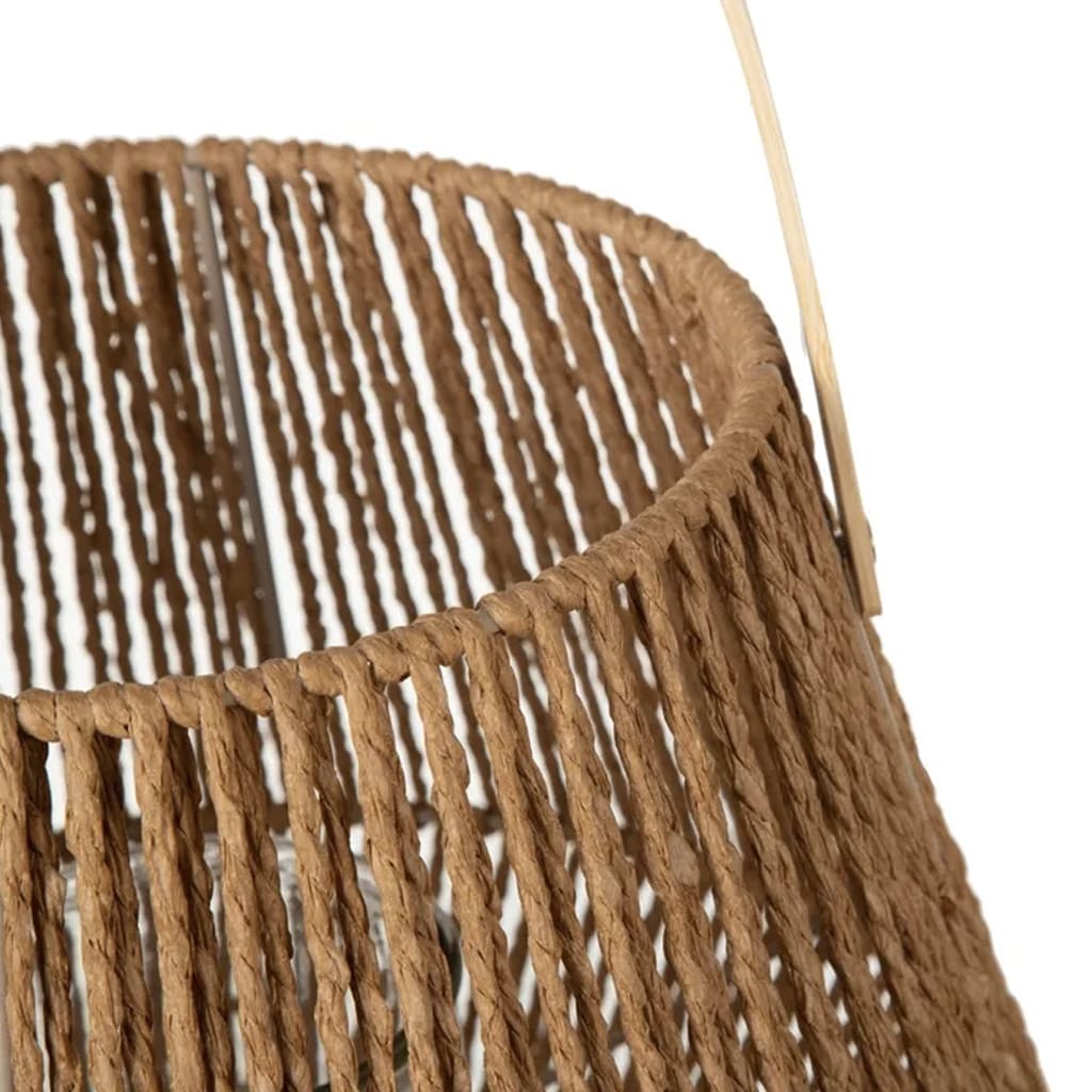 Farol Portavelas de Fibra Natural