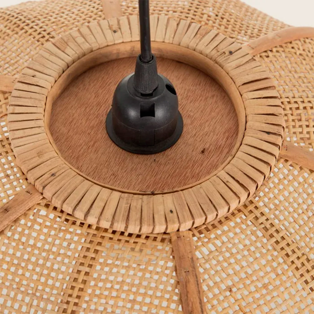 Lámpara de techo de fibra natural
