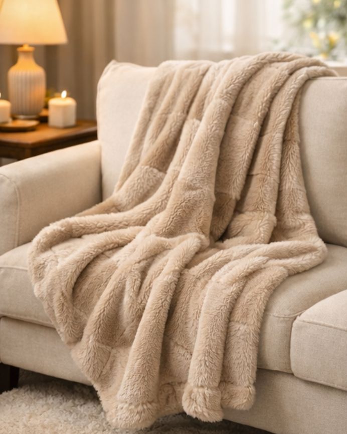 Manta para sofá 130x170cm beige