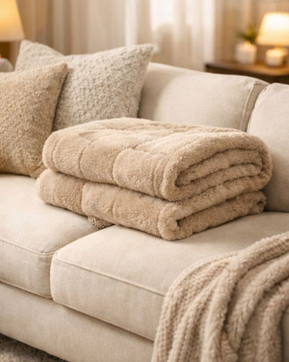 Manta para sofá 130x170cm beige