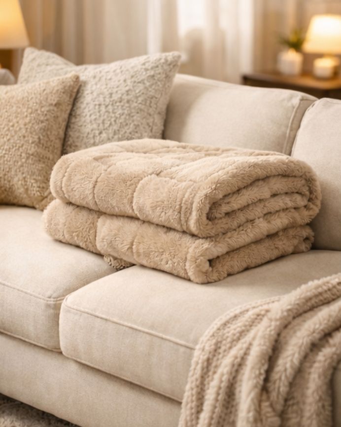 Manta para sofá 130x170cm beige