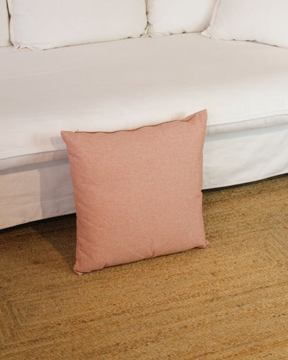 Funda de cojín lisa color rosa - rojizo  50x50cm de algodón