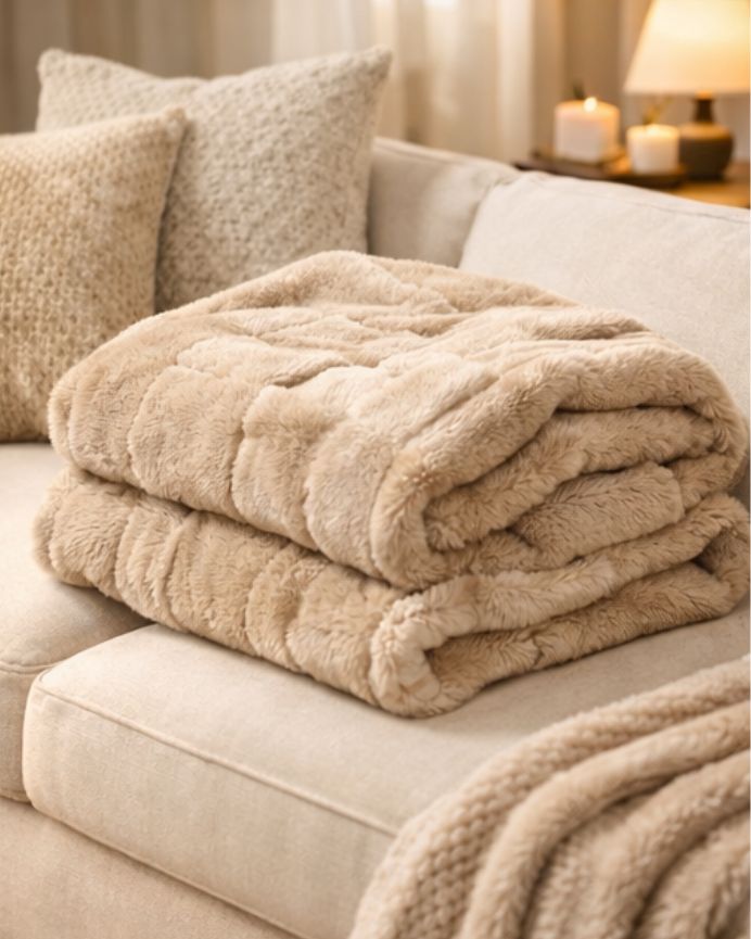 Manta para sofá 130x170cm beige