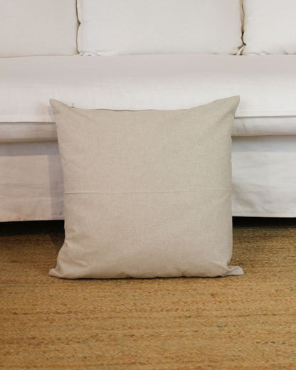 Funda de cojín reversible con estampado floral sobre fondo crudo 50x50cm de algodón