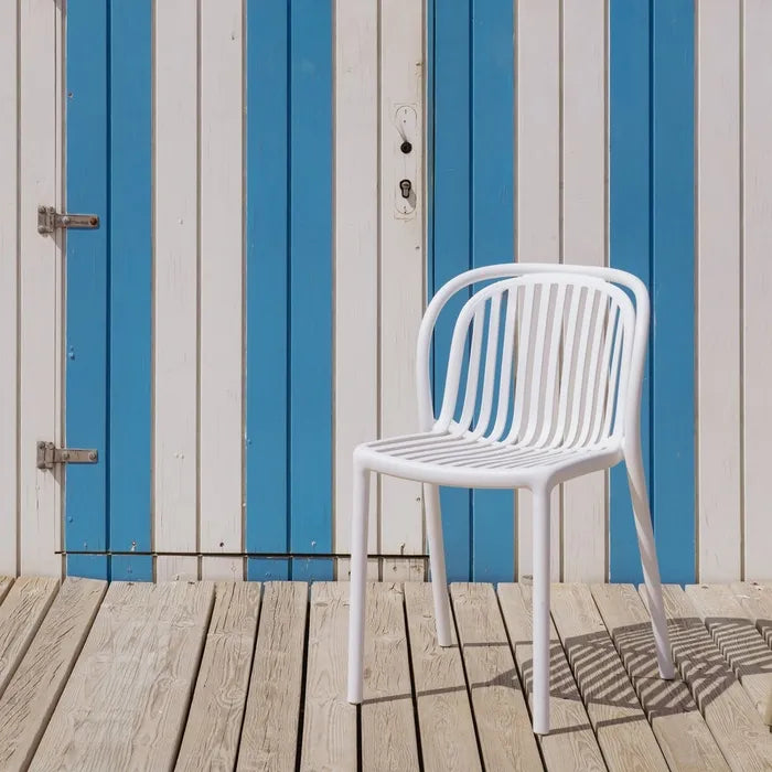 Silla de Jardín apilable Contract en color blanco, Pack 2 unidades