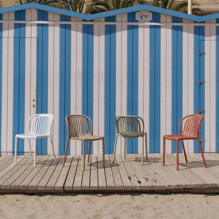 Silla de Jardín apilable Contract en color blanco, Pack 2 unidades