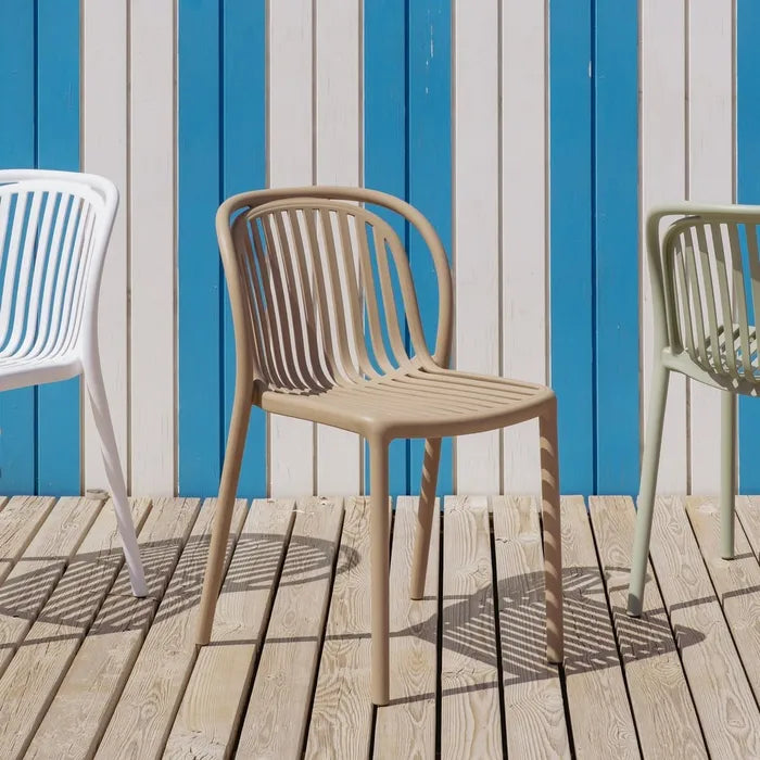 Silla de Jardín apilable Contract en color Marrón, Pack 2 unidades