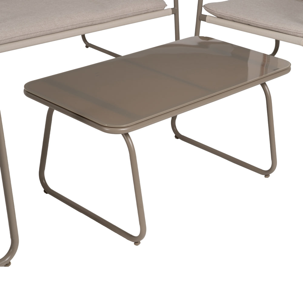 Conjunto de jardín de acero de exterior en color piedra