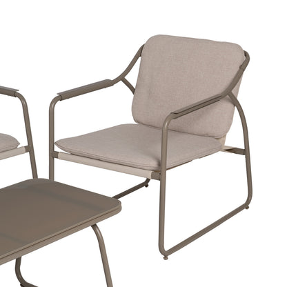 Conjunto de jardín de acero de exterior en color piedra