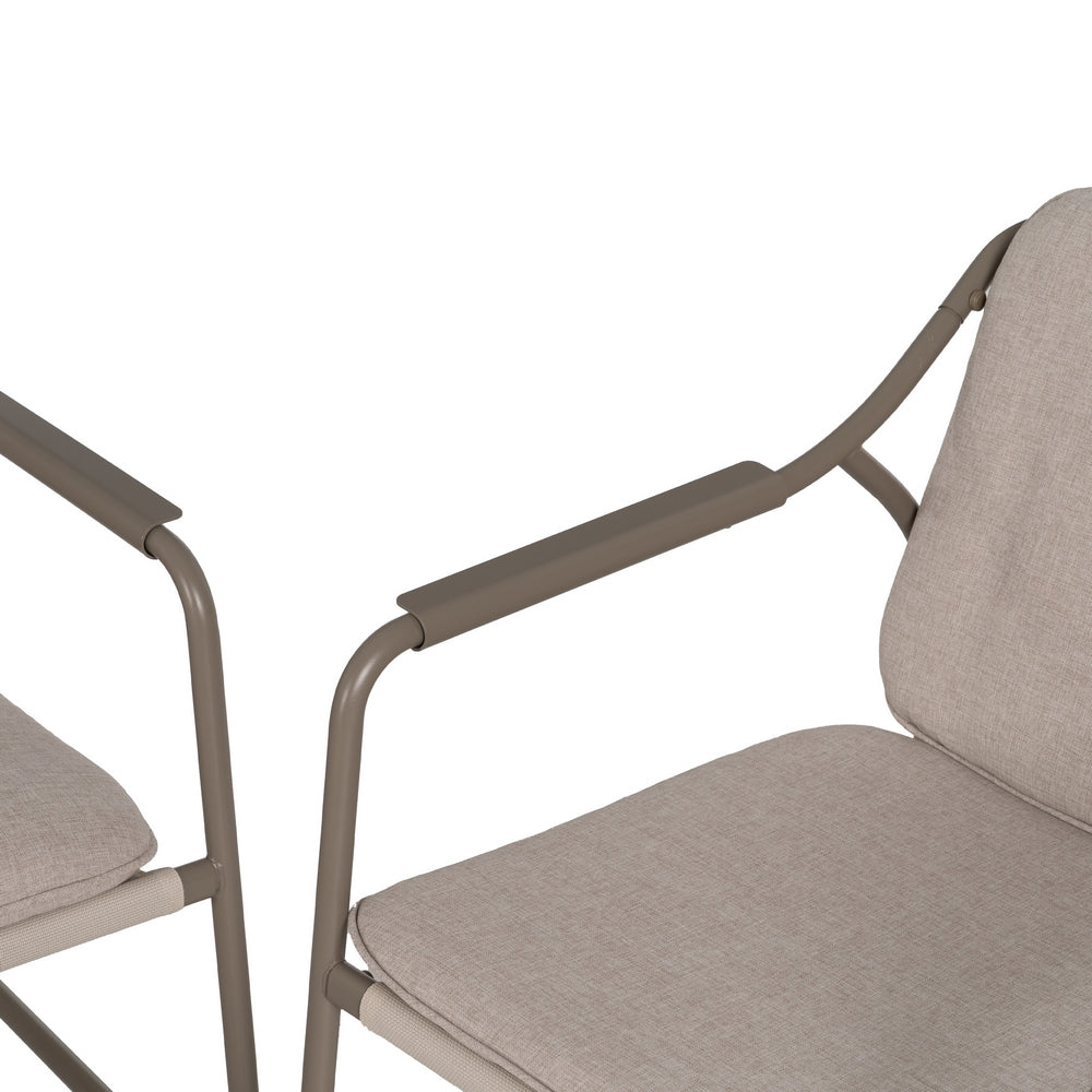 Conjunto de jardín de acero de exterior en color piedra