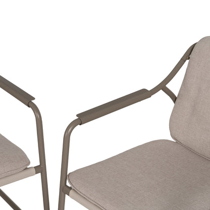 Conjunto de jardín de acero de exterior en color piedra