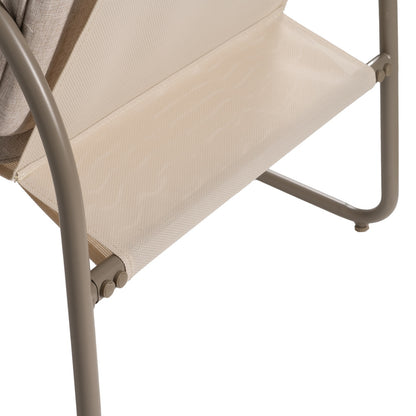 Conjunto de jardín de acero de exterior en color piedra